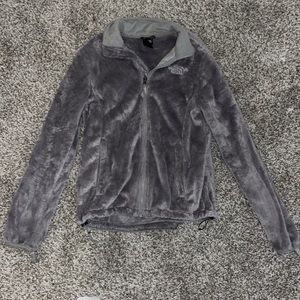 North face gray zip up
